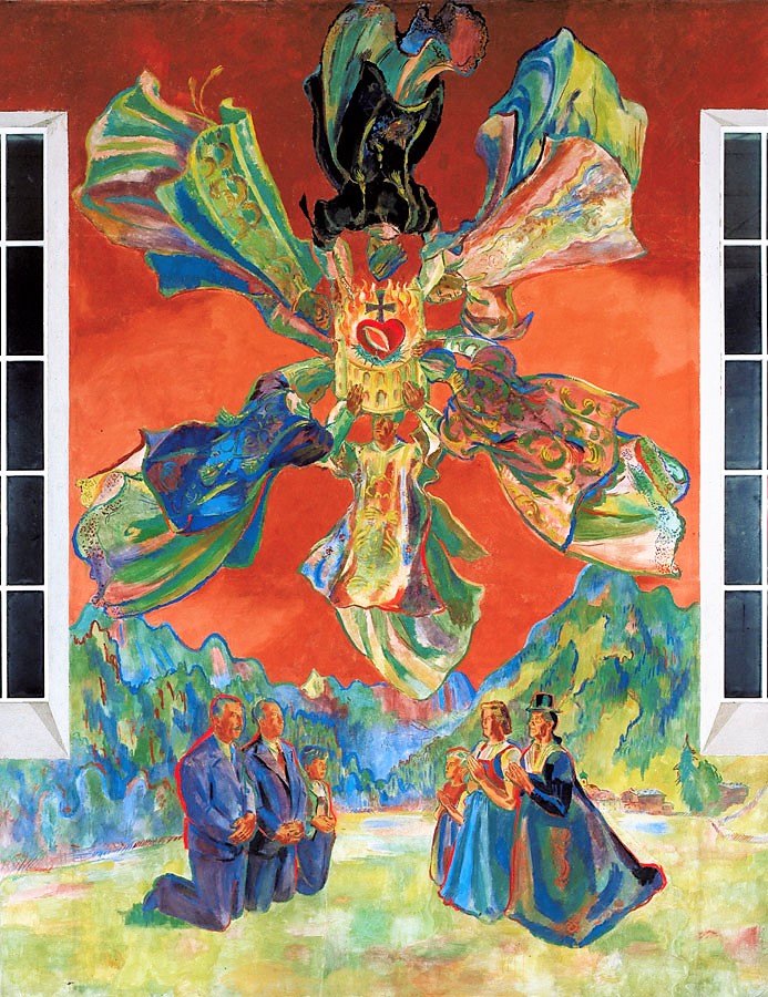 Max Weiler, Herz-Jesu-Sonne, 1947, Innsbruck, Pfarr- und Wallfahrtskirche zur hl. Theresia vom Kinde Jesu (Foto www.maxweiler.at)